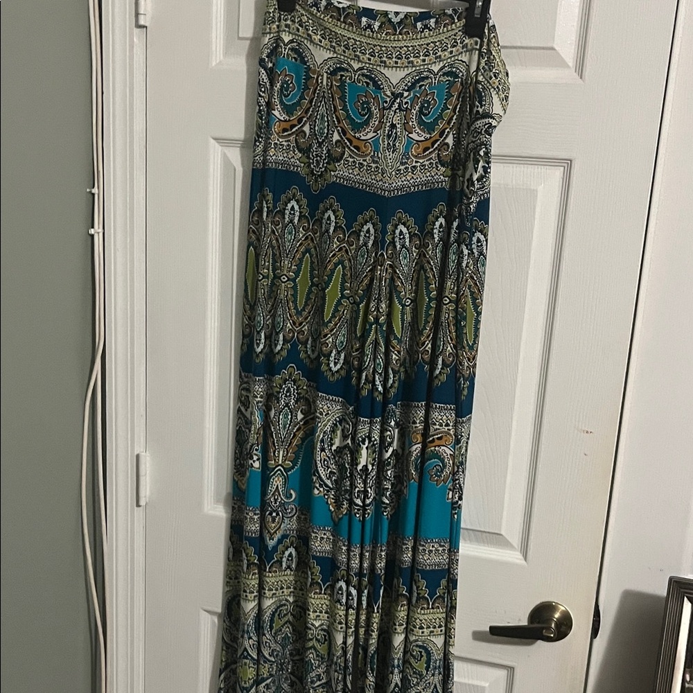 Coco Bianco Wide Leg Pants - Teal and Olive Paisley